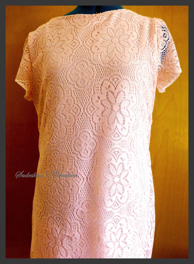 Floral Crochet Lace Top in Light Peach Color
